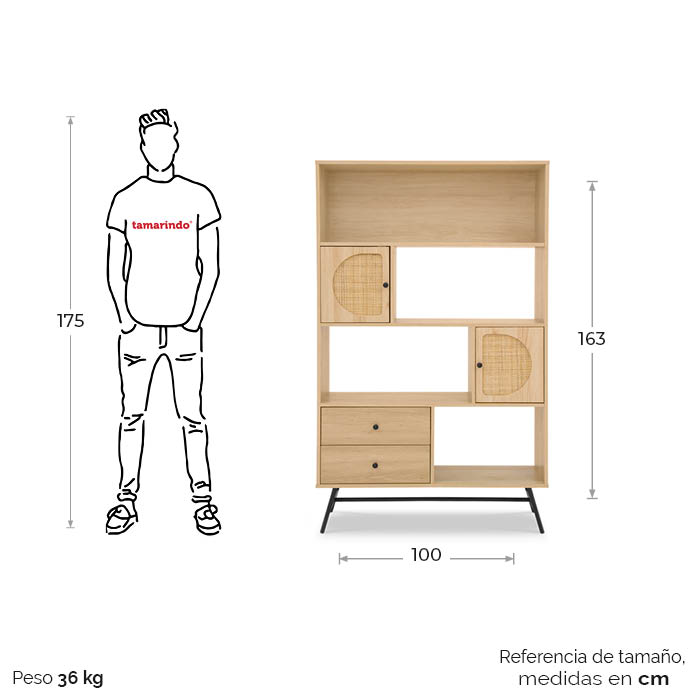 Repicero Fresno/negro Dimet | Libreros | entretenimiento